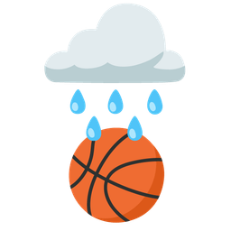 cloud with rain and basketball