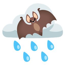 cloud with rain and bat