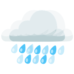 cloud with rain and beating heart