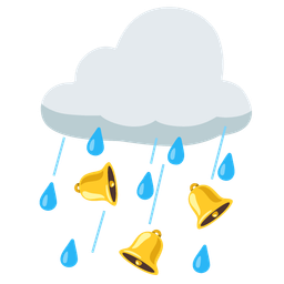 cloud with rain and bell
