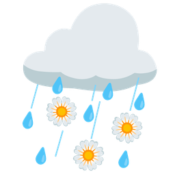 cloud with rain and blossom