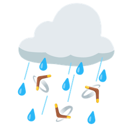 cloud with rain and boomerang