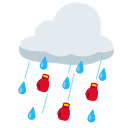 cloud with rain and boxing glove