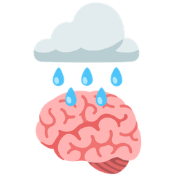 cloud with rain and brain
