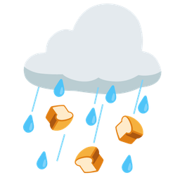 cloud with rain and bread