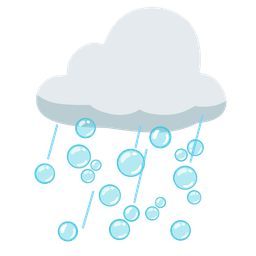 cloud with rain and bubbles