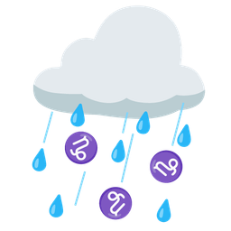 cloud with rain and Capricorn