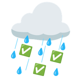 cloud with rain and check mark button