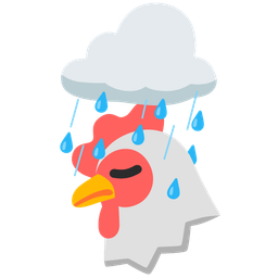 cloud with rain and chicken