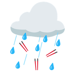 cloud with rain and chopsticks