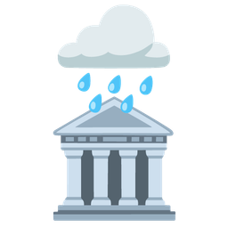 cloud with rain and classical building