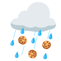 cloud with rain and cookie