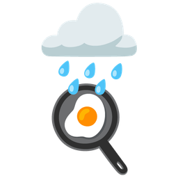 cloud with rain and cooking