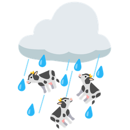 cloud with rain and cow face