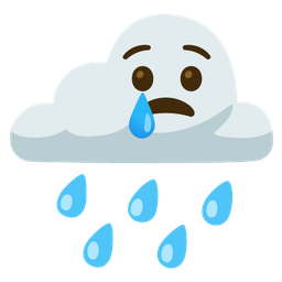 cloud with rain and crying face