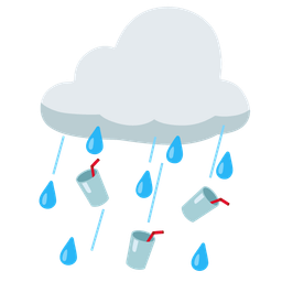 cloud with rain and cup with straw