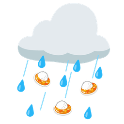 cloud with rain and curry rice