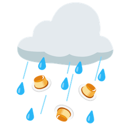 cloud with rain and custard