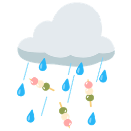 cloud with rain and dango