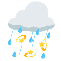 cloud with rain and dizzy