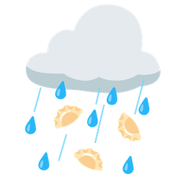 cloud with rain and dumpling