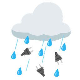 cloud with rain and electric plug