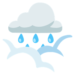 cloud with rain and face in clouds