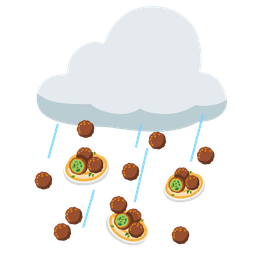 cloud with rain and falafel