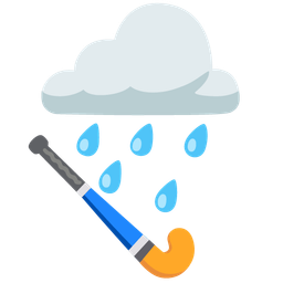 cloud with rain and field hockey