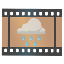 cloud with rain and film frames