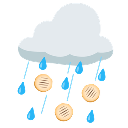 cloud with rain and flatbread
