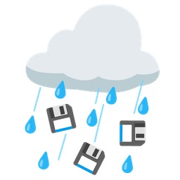cloud with rain and floppy disk