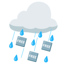 cloud with rain and FREE button
