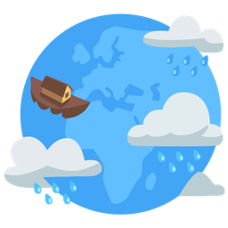 cloud with rain and globe showing Europe-Africa