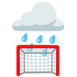 cloud with rain and goal net