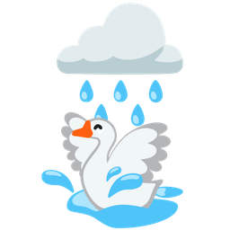 cloud with rain and goose
