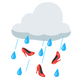 cloud with rain and high-heeled shoe