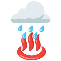 cloud with rain and hot springs