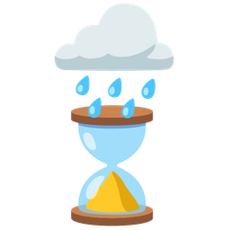 cloud with rain and hourglass done