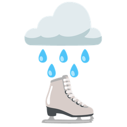 cloud with rain and ice skate