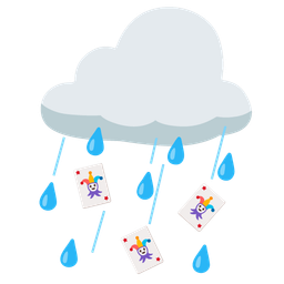 cloud with rain and joker