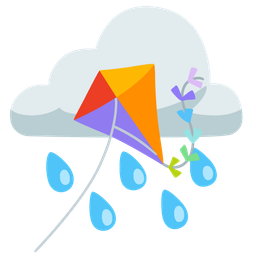 cloud with rain and kite