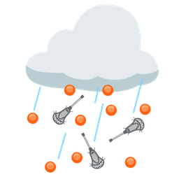cloud with rain and lacrosse