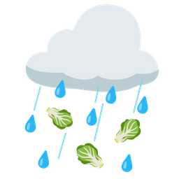 cloud with rain and leafy green