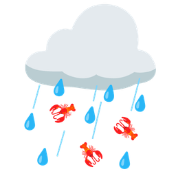 cloud with rain and lobster