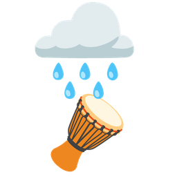 cloud with rain and long drum