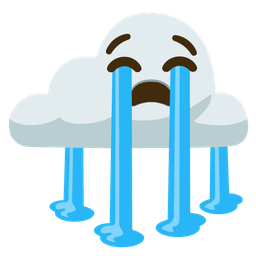 cloud with rain and loudly crying face