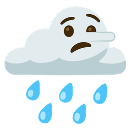 cloud with rain and lying face