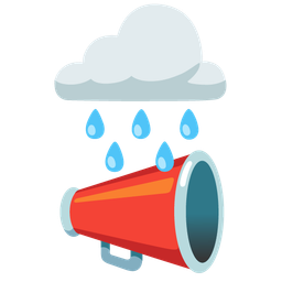 cloud with rain and megaphone