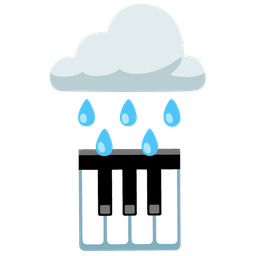 cloud with rain and musical keyboard